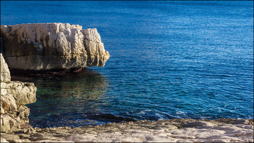 Rock formation in sea