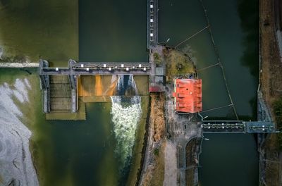 Aerial view of dam