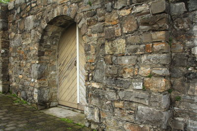 Stone wall of old building