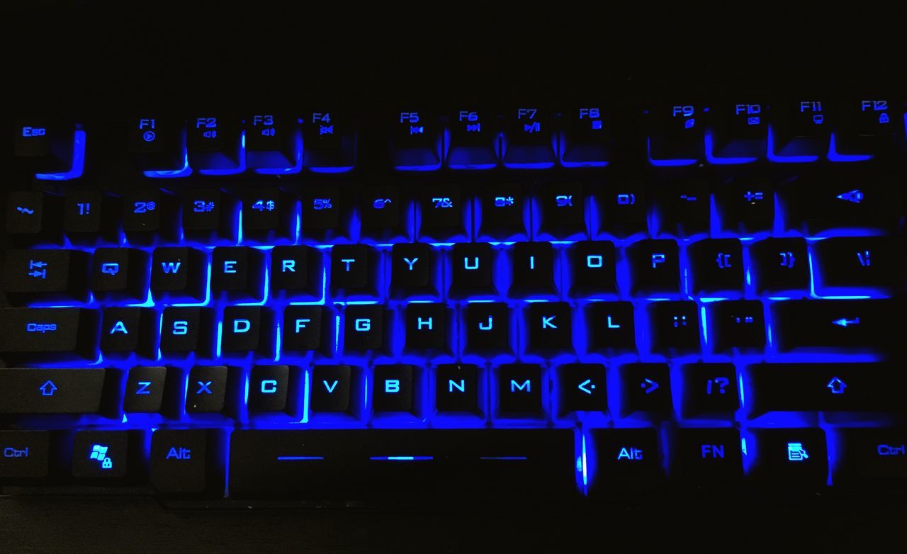 Glowing keyboard