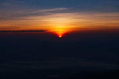 Scenic view of dramatic sky during sunset