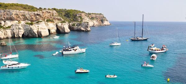 Boats in sea