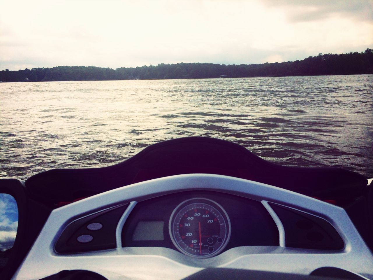 transportation, mode of transport, land vehicle, car, water, sky, travel, reflection, scenics, nature, beauty in nature, nautical vessel, part of, tranquility, lake, tranquil scene, cloud - sky, river, no people, outdoors