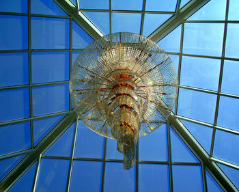 Low angle view of glass ceiling