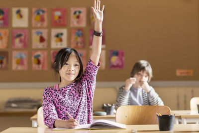 Girl in class