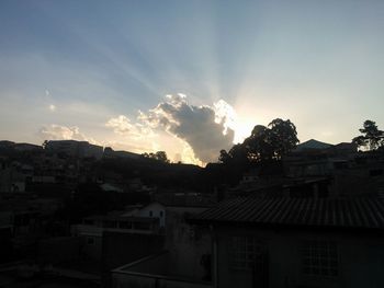 Buildings at sunset