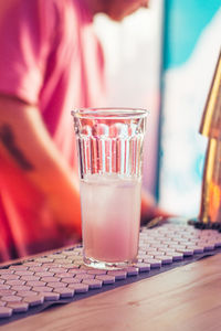 Close-up of drink in glass on table