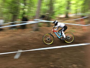 Man riding bicycle