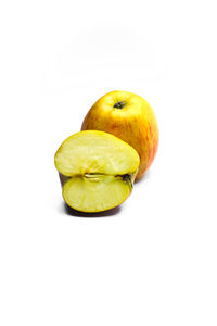 Close-up of apple against white background