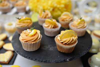 Close-up of cupcakes