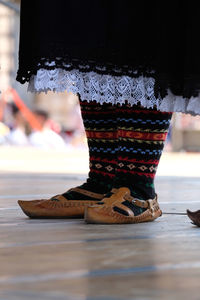 Cropped image of traditional dancer standing on stage