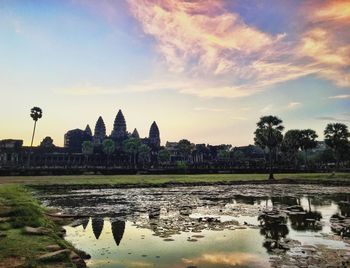 View of temple against cloudy sky