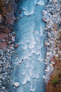 High angle view of river