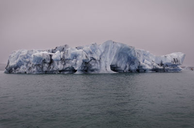 Scenic view of frozen sea against sky