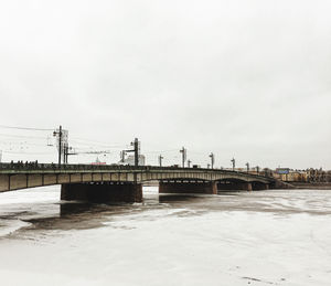 Bridge over river against clear sky