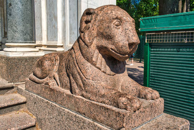 Close-up of a horse statue