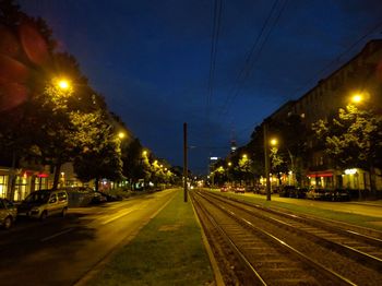 Railroad track at night