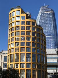 Low angle view of buildings in city