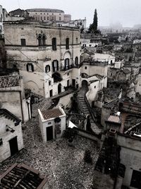 High angle view of old town