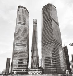 Low angle view of modern buildings against sky