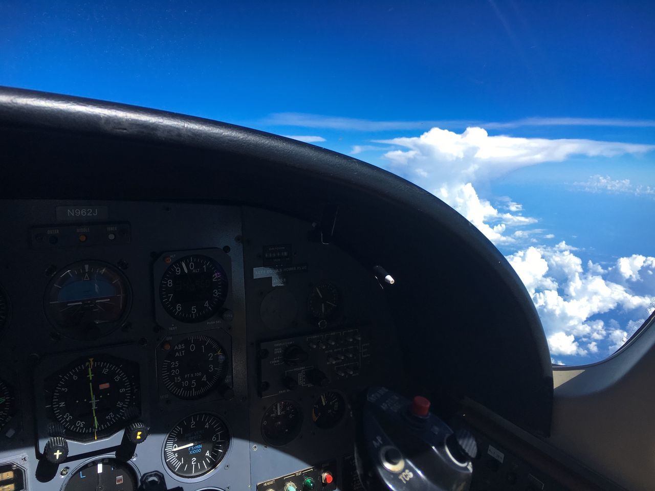 airplane, air vehicle, sky, flying, mode of transport, transportation, cloud - sky, technology, cockpit, no people, aerospace industry, day, outdoors