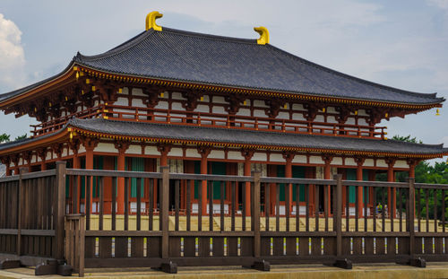 View of temple building against sky