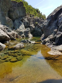 Stream flowing through rocks