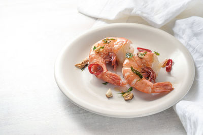 Close-up of food in plate on table