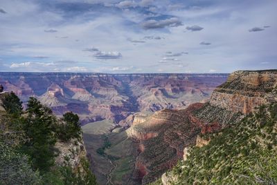 Scenic view of landscape against cloudy sky