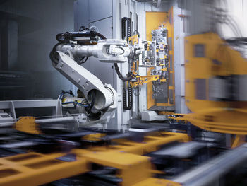 Industrial robot in modern factory