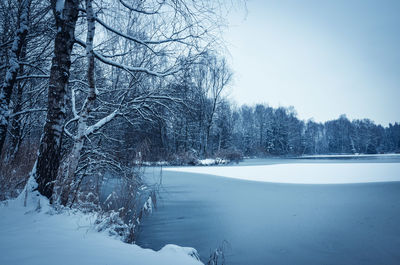 Scenic view of snow covered landscape