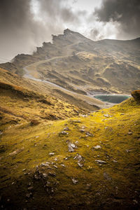 Scenic view of mountain landscape against sky
