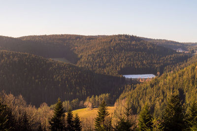 Scenic view of landscape against clear sky