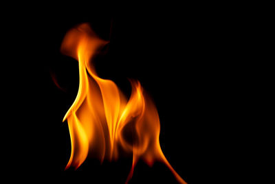 Close-up of fire against black background