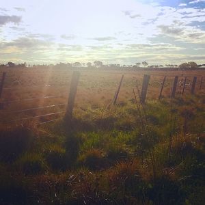 Scenic view of landscape against sky during sunset