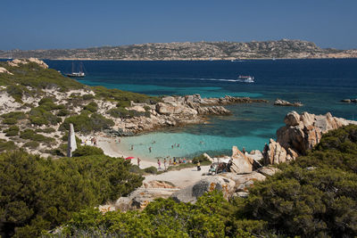 High angle view of beach against sky