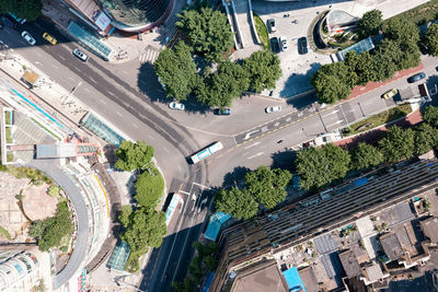 High angle view of buildings in city