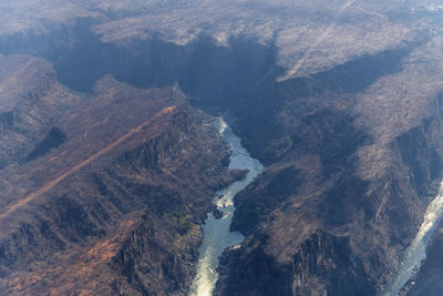 High angle view of land