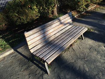 Empty bench in park