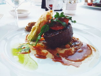 Close-up of served food