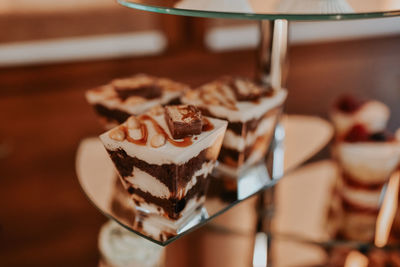 Close-up of dessert on table