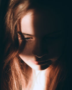 Close-up portrait of young woman