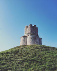 Low angle view of castle against clear sky