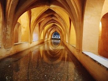 Interior of illuminated building