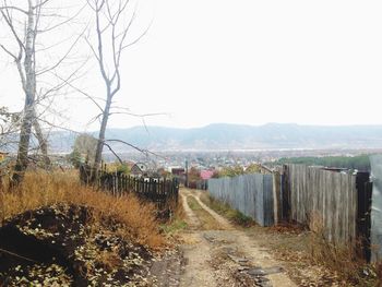 View of road leading towards mountains
