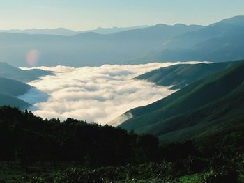 Scenic view of mountains against sky