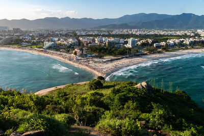 High angle view of city