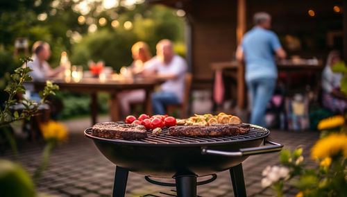 Close-up of food on table