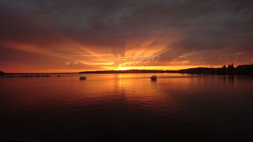 Scenic view of sunset over sea