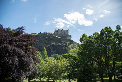 Low angle view of old fortress against sky